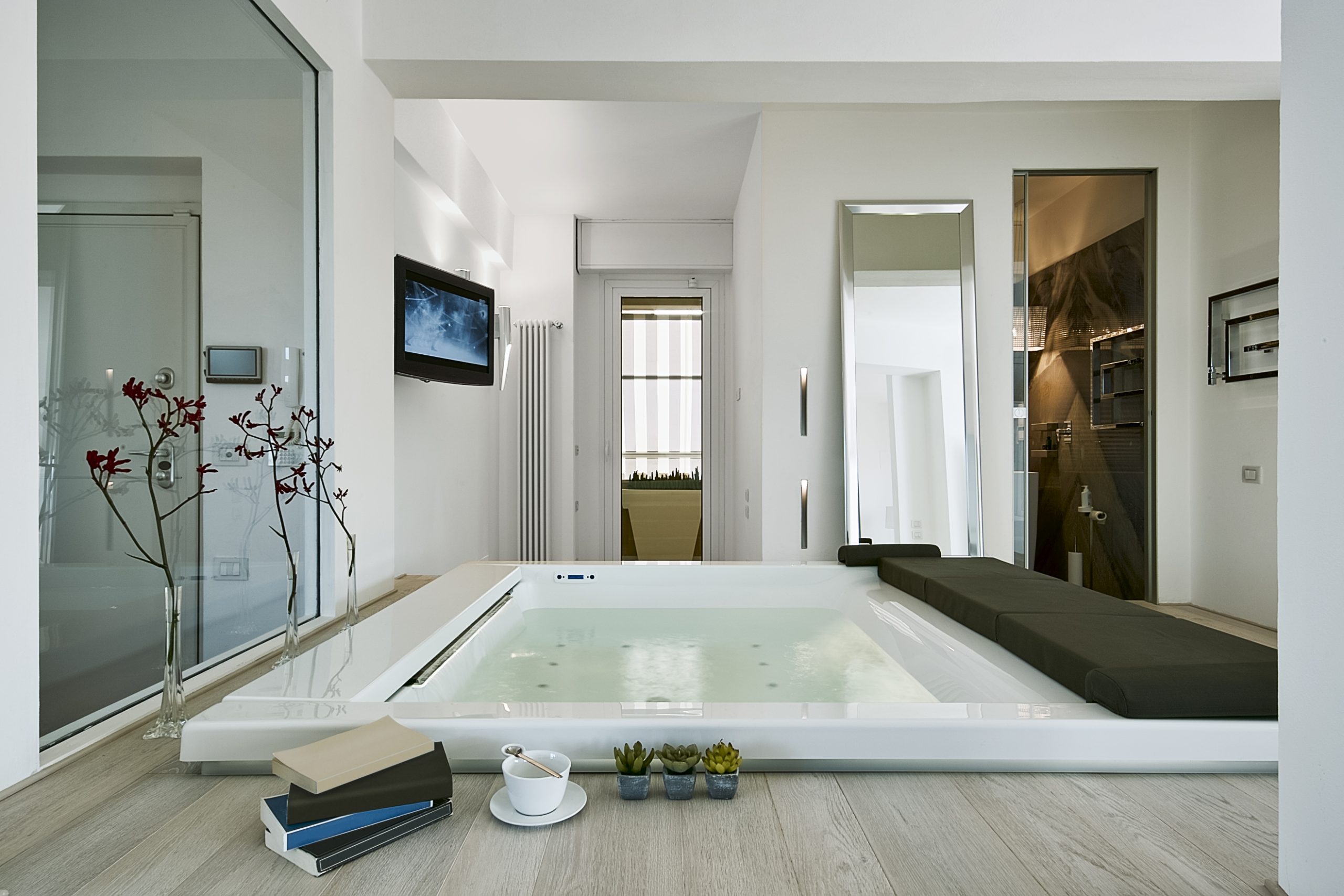 interiors shots of a modern bathroom